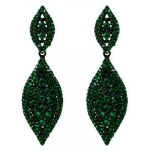 Green Leaf Rhinestone Earrings Green Leaf Rhinestone Earrings