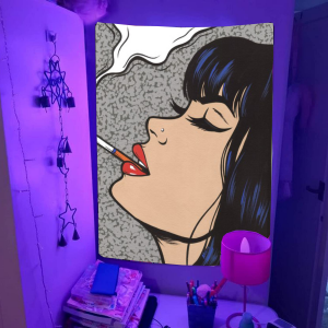 Cool Girl Comic Book Tapestry