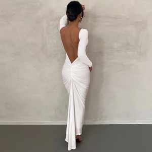 O Neck Bodycon Tear Drop Backless Gown O Neck Bodycon Tear Drop Backless Gown