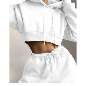Women's Crop Top Hoodie Tracksuit Pant Set Women's Crop Top Hoodie Tracksuit Pant Set