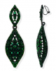 Green Leaf Rhinestone Earrings