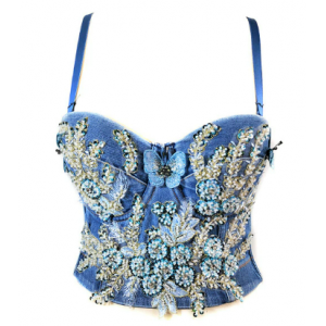 Butterfly Fantasy Land Denim Crop Top