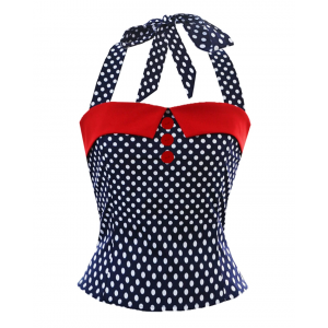 Pin Up Red White And Blue Halter Polka Dot Top Pin Up Red White And Blue Halter Polka Dot Top