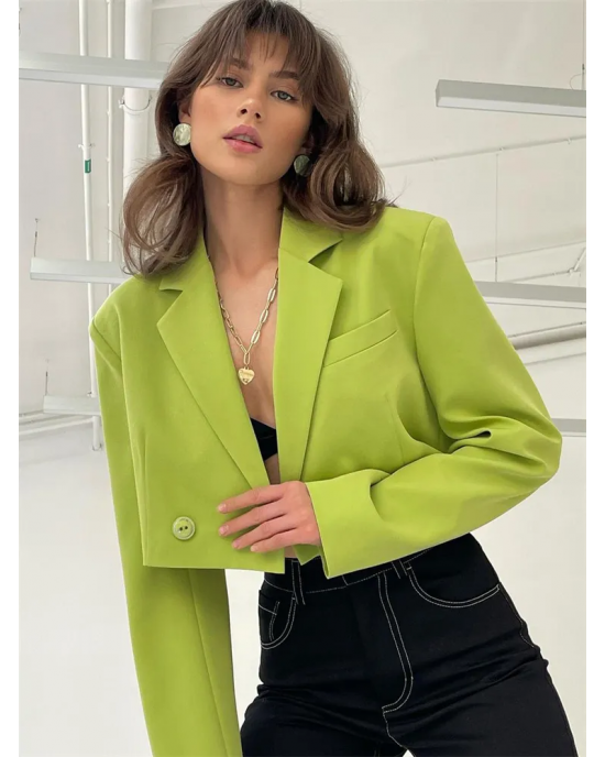 Sleek Cropped Blazer  Sleek Cropped Blazer