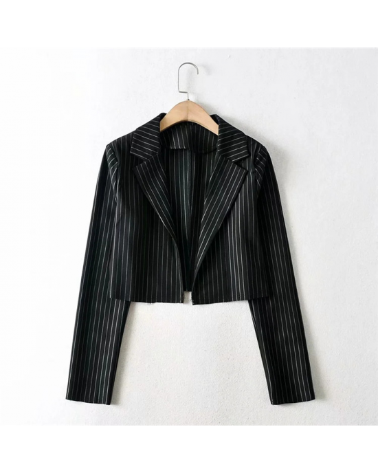 Pin Striped Suit Cropped Blazer Pin Striped Suit Cropped Blazer