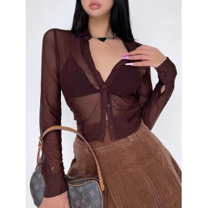 90s Influence Sheer Crop Top  90s Influence Sheer Crop Top