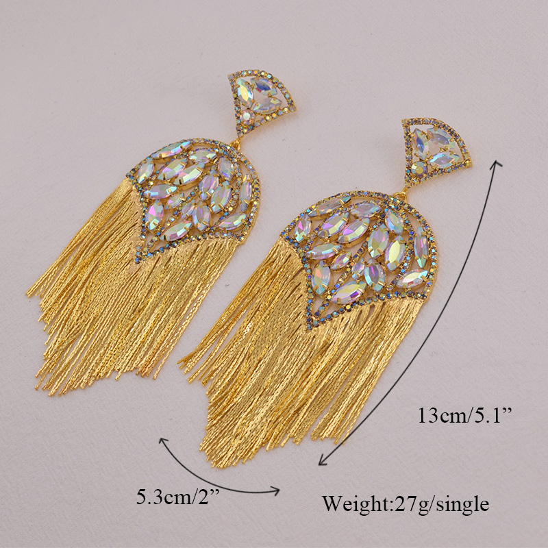 CUIER-51-Sparkly-Golden-Metal-Tassel-Female-Earrings-Flexible-Hanging-Umbrella-J