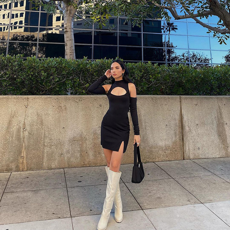 Crewneck-Black-Cut-Out-Dress-Women-Party-Vintage-Backless-Mini-Dress-Women-Stree