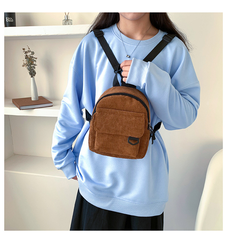Fashion-Women-Mini-Backpack-Solid-Color-Corduroy-Small-Backpacks-Simple-Casual-S