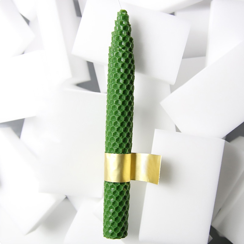 Green-Beeswax-Candles-For-Wedding-Romantic-Atmosphere-Making-Colorful-Candlestic