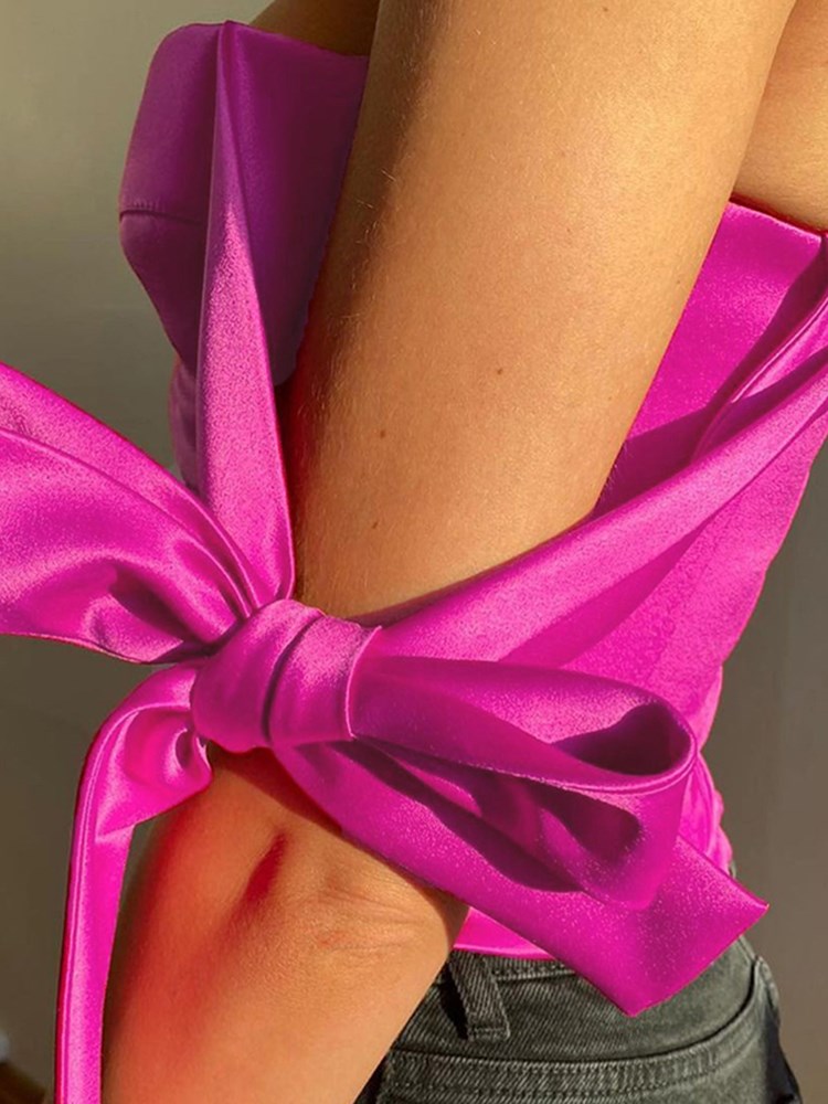InstaHot-Y2K-Satin-Women-Bandage-Crop-Tops-Sleeveless-Summer-Slim-Sexy-Elegant-V