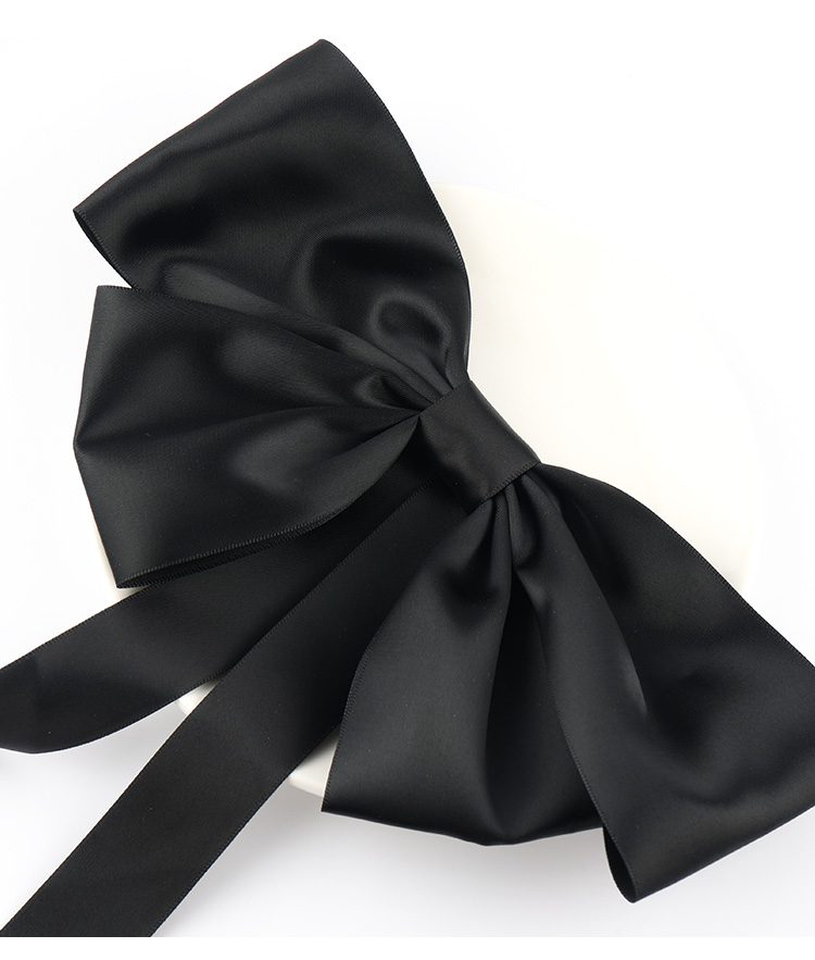 Lystrfac-Korean-Fashion-Hair-Bow-For-Women-Black-Ribbon-Bow-tie-Hairpin-Elegant-