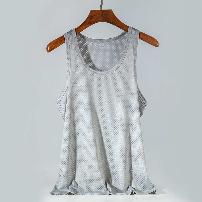 Mens-Mesh-Vest-Ice-Silk-Quick-drying-Bodybuilding-Fitness-Muscle-Sleeveless-Narr