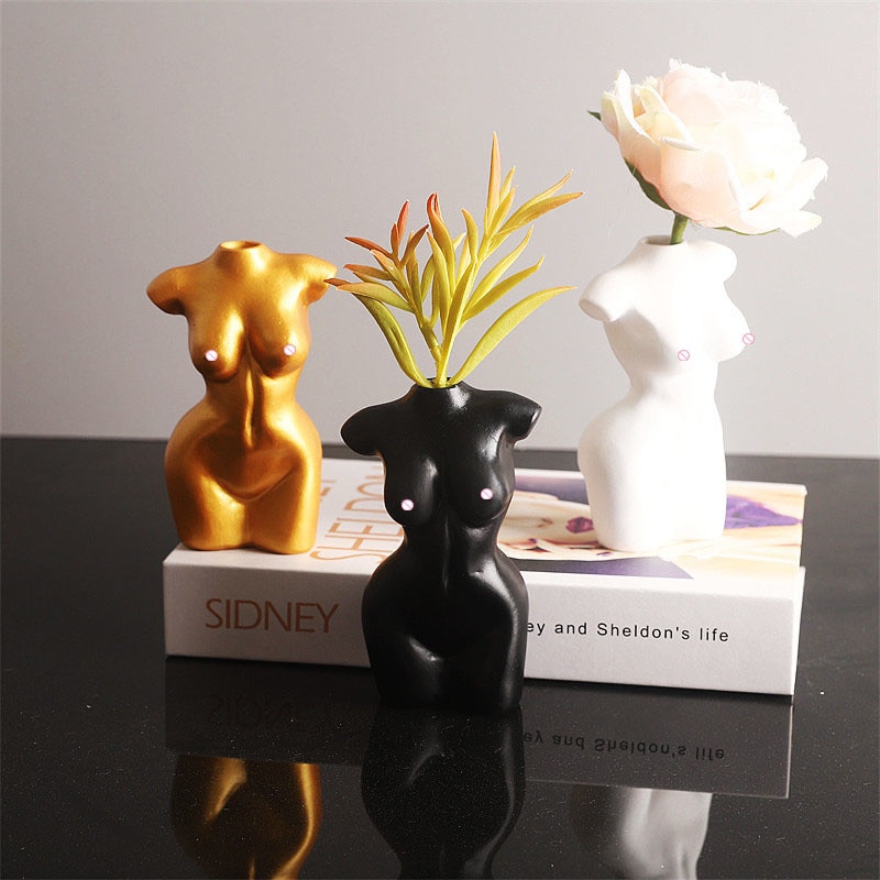 Mini-Women-Human-Kardashian-Female-Body-Art-Design-Vase-Dried-Flower-Simulation-