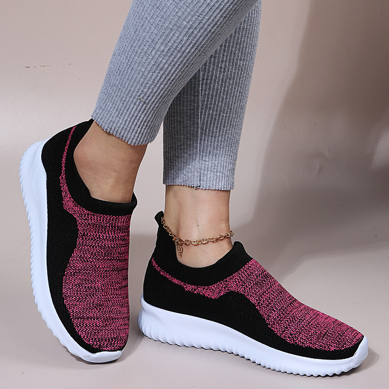 Mixed-Color-Knitting-Platform-Sneakers-for-Women-Spring-Autumn-Slip-on-Flat-Shoe