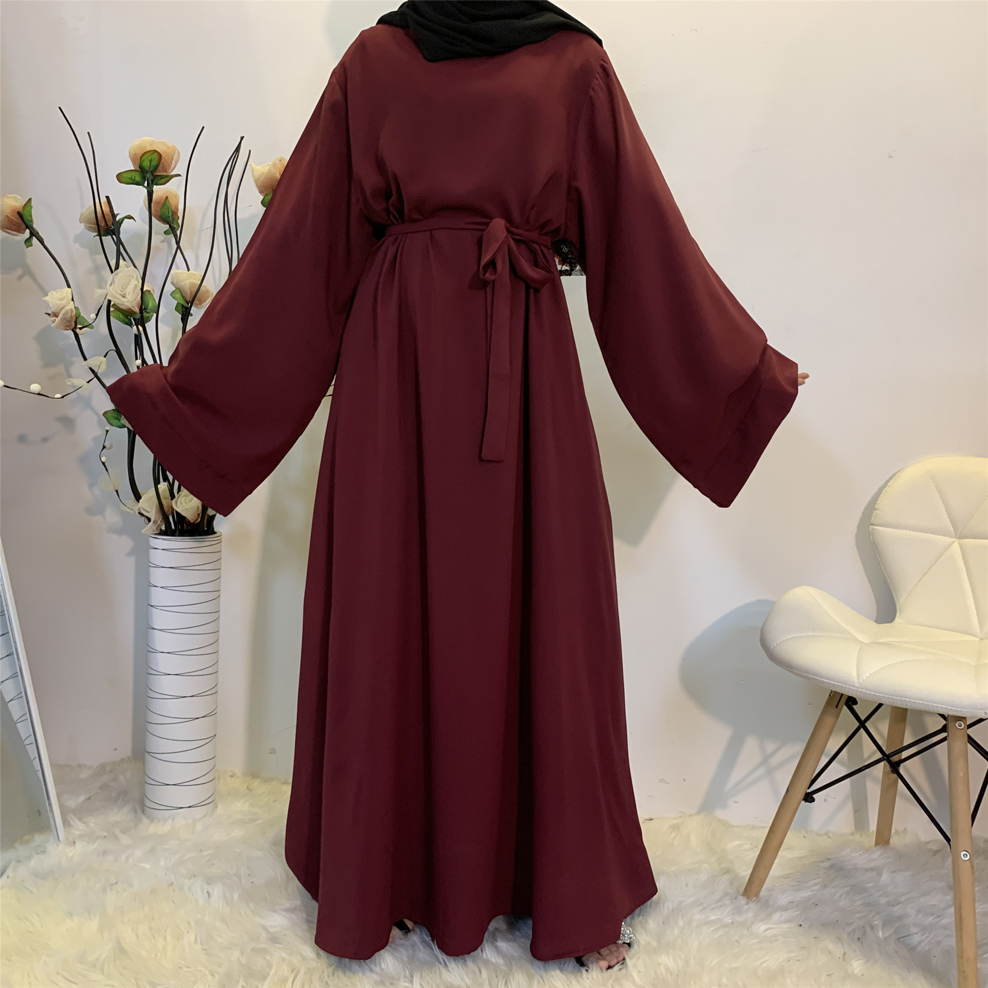Muslim-Fashion-Hijab-Dubai-Abaya-Long-Dresses-Women-With-Sashes-Islam-Clothing-A