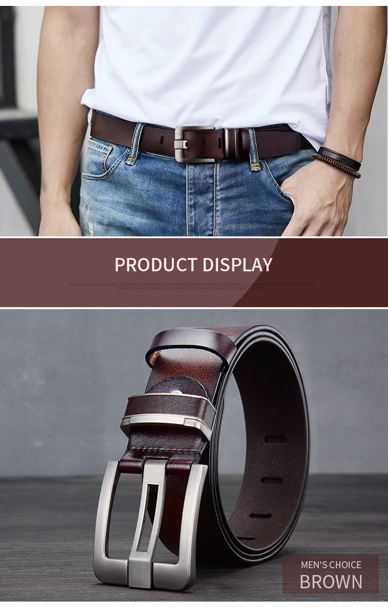 New-Leather-Cowhide-Men39s-Belt-Fashion-Metal-Alloy-Pin-Buckle-Adult-Luxury-Bran