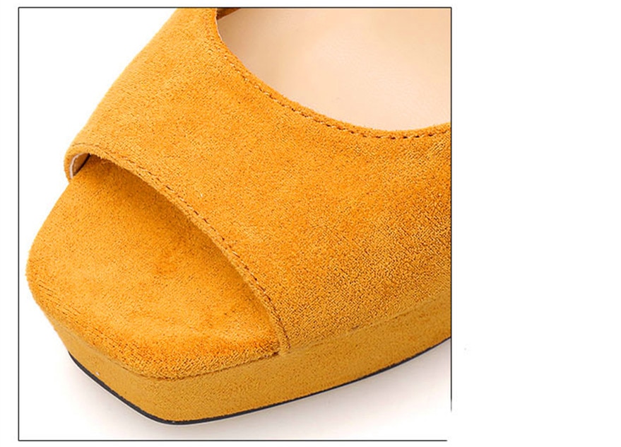 Peep-Toe-Concise-Flock-Female-Sandals-2022-Summer-High-Heels-Shoes-Ankle-Buckle-