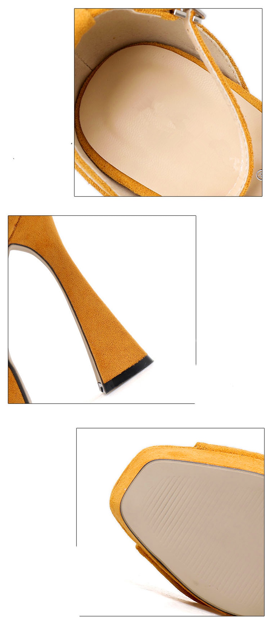 Peep-Toe-Concise-Flock-Female-Sandals-2022-Summer-High-Heels-Shoes-Ankle-Buckle-