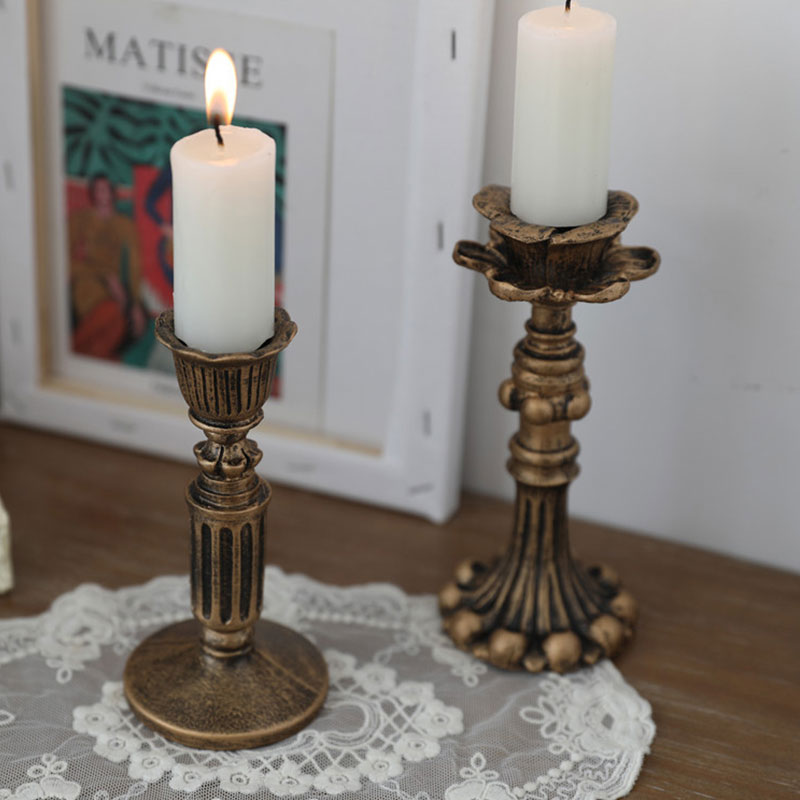 Retro-Candlestick-Resin-Candle-Holder-Sconce-Nostalgic-Antique-French-Candle-Sti