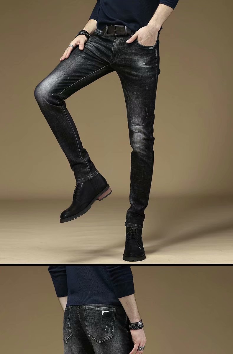 Spring-Autumn-2022-New-Black-Denim-Jeans-Men39s-Slim-Feet-Stretch-Korean-Fashion