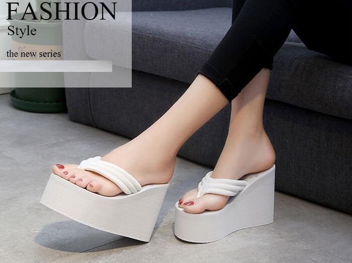 Women-Fashion-Summer-Chunky-Sole-Wedges-Heels-Flip-Flops-Casual-Shoes-New-Arriva